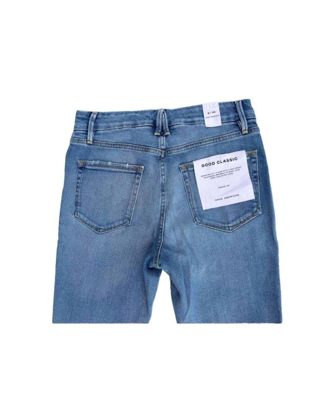 Good American Good Classic Jeans 25 28 29 Indigo 334 High Rise Straight - Picture 11 of 14